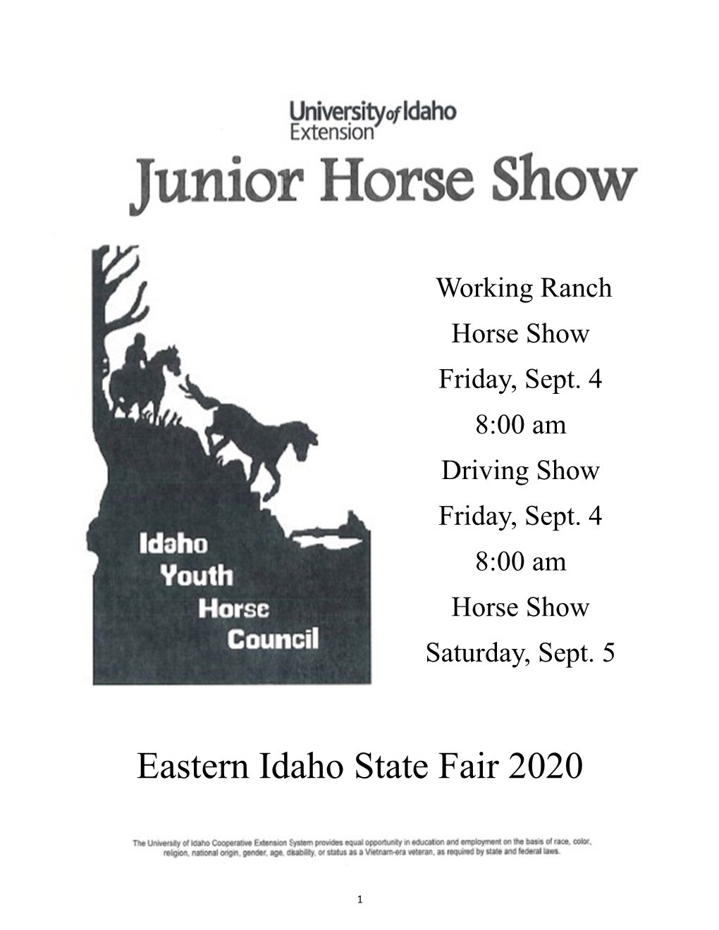 2020 Eastern Idaho State Fair Junior Horse Show