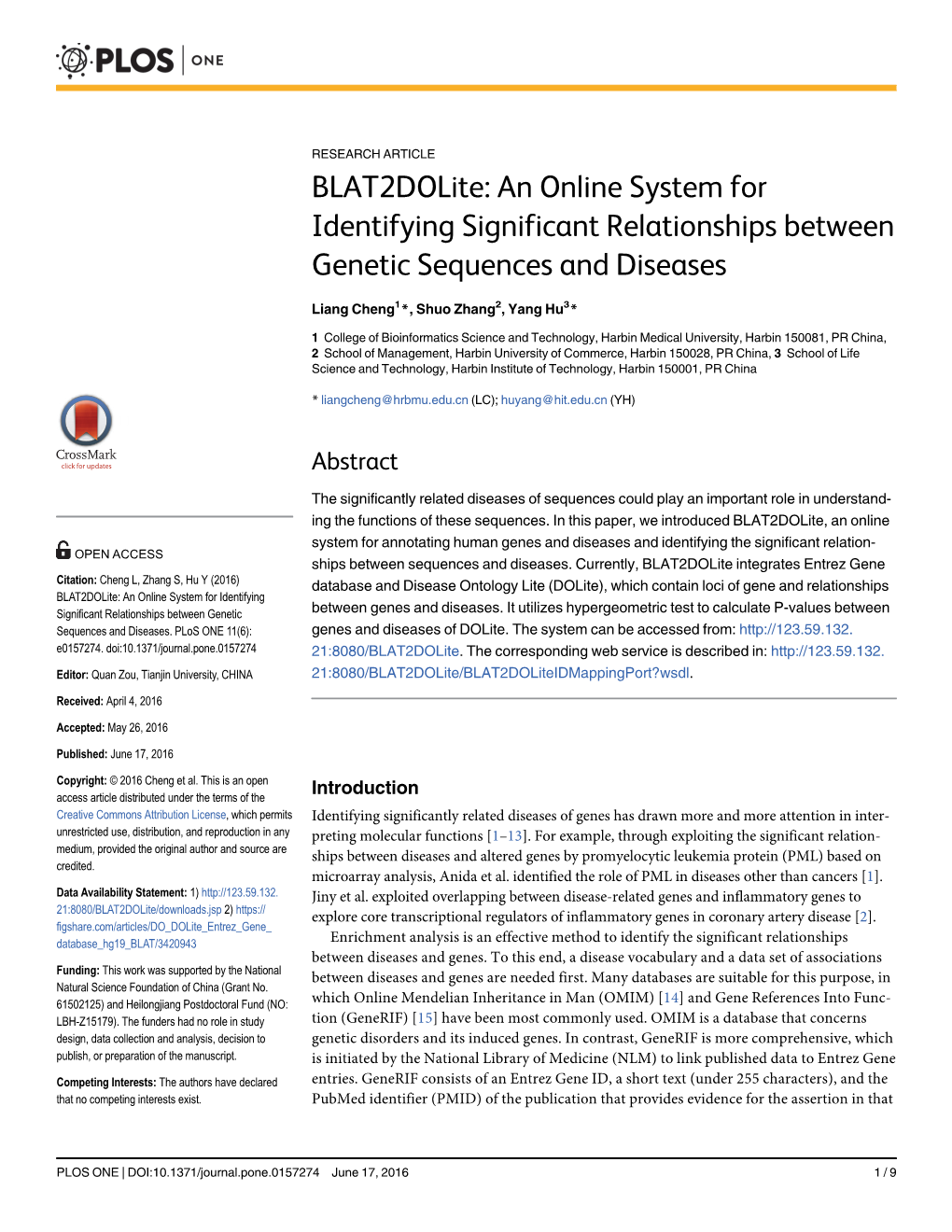 An Online System for Identifying Significant Relationships Between Genetic Sequences and Diseases