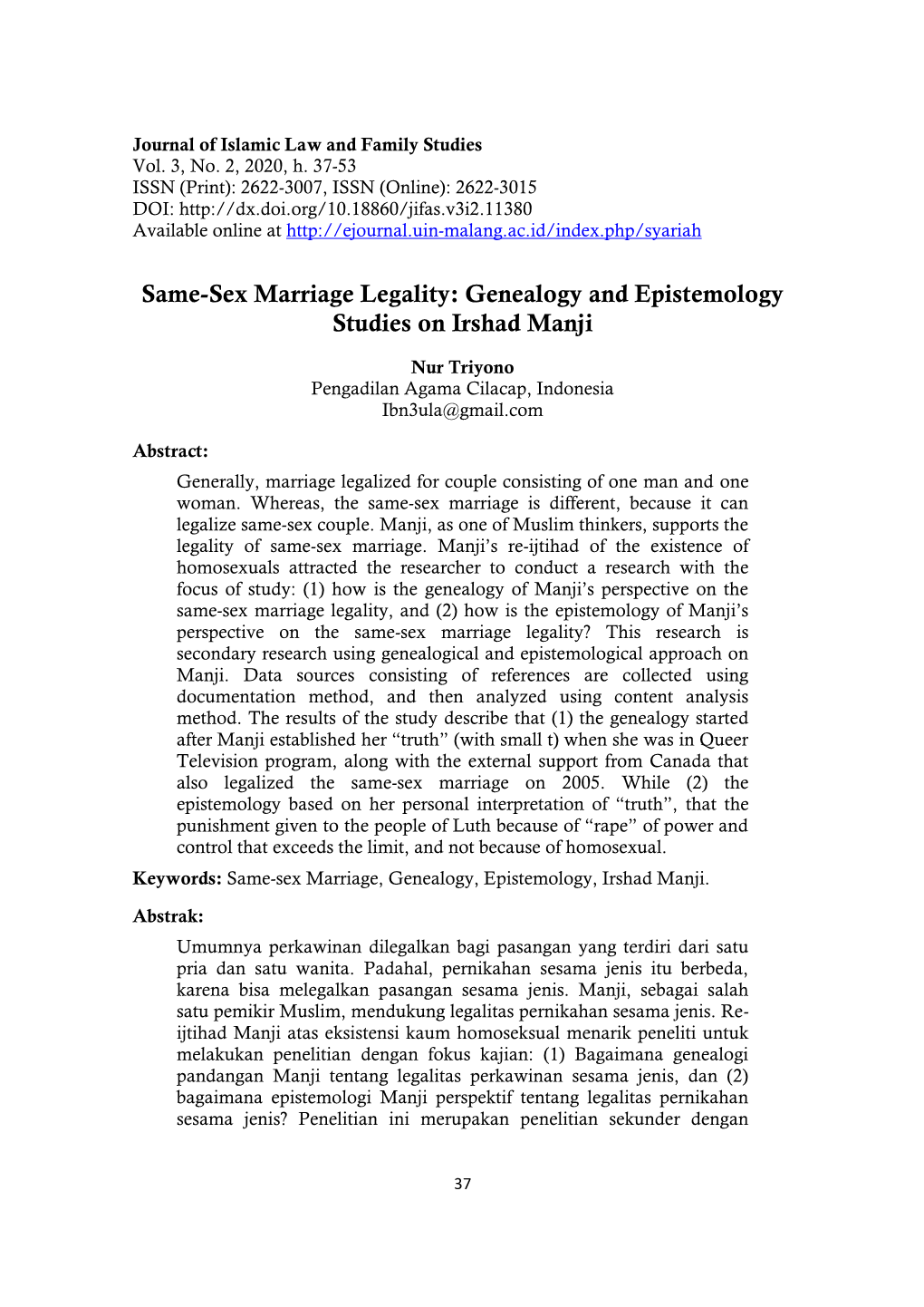 Genealogy and Epistemology Studies on Irshad Manji