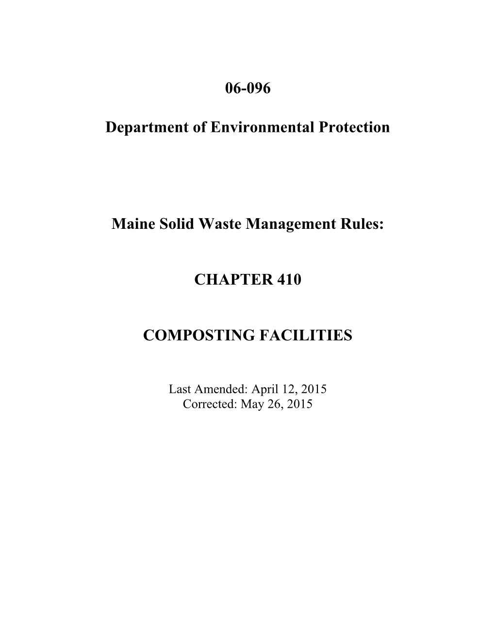 Maine Solid Waste Management Rules