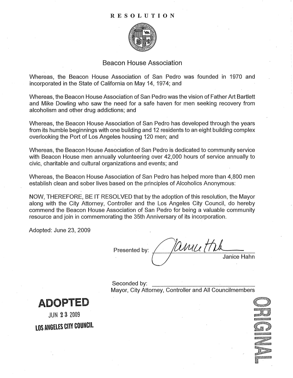 Adopted: June 23, 2009