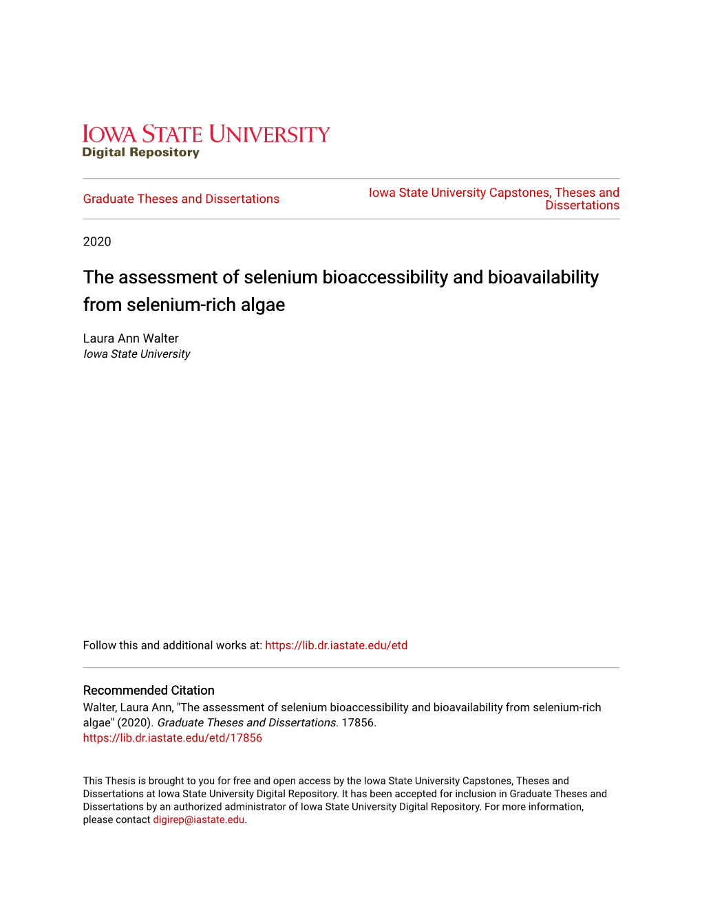 The Assessment of Selenium Bioaccessibility and Bioavailability from Selenium-Rich Algae