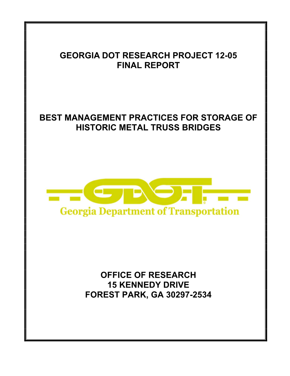 Georgia Dot Research Project 12-05 Final Report