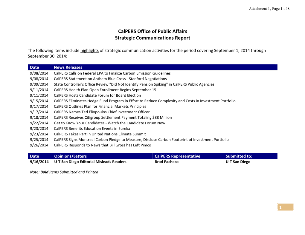 Agenda Item 12: External Affairs/State and Federal Legislation