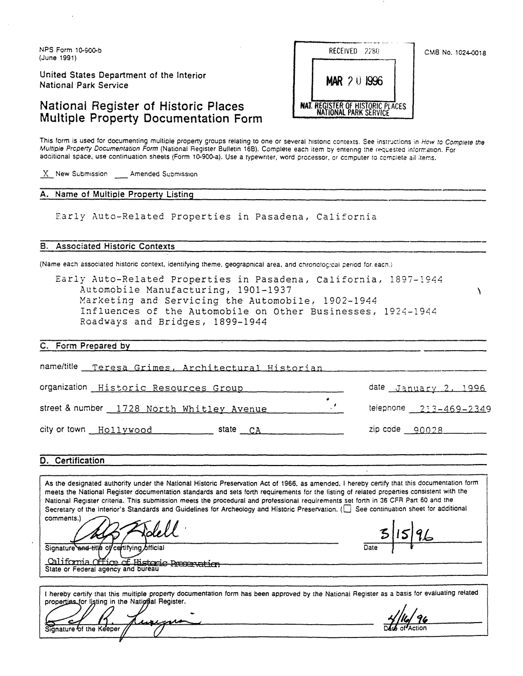 National Register of Historic Places Multiple Property Documentation