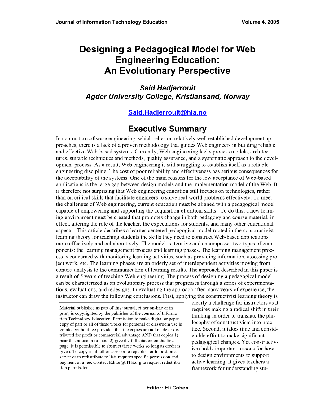 Web Engineering Education: an Evolutionary Perspective