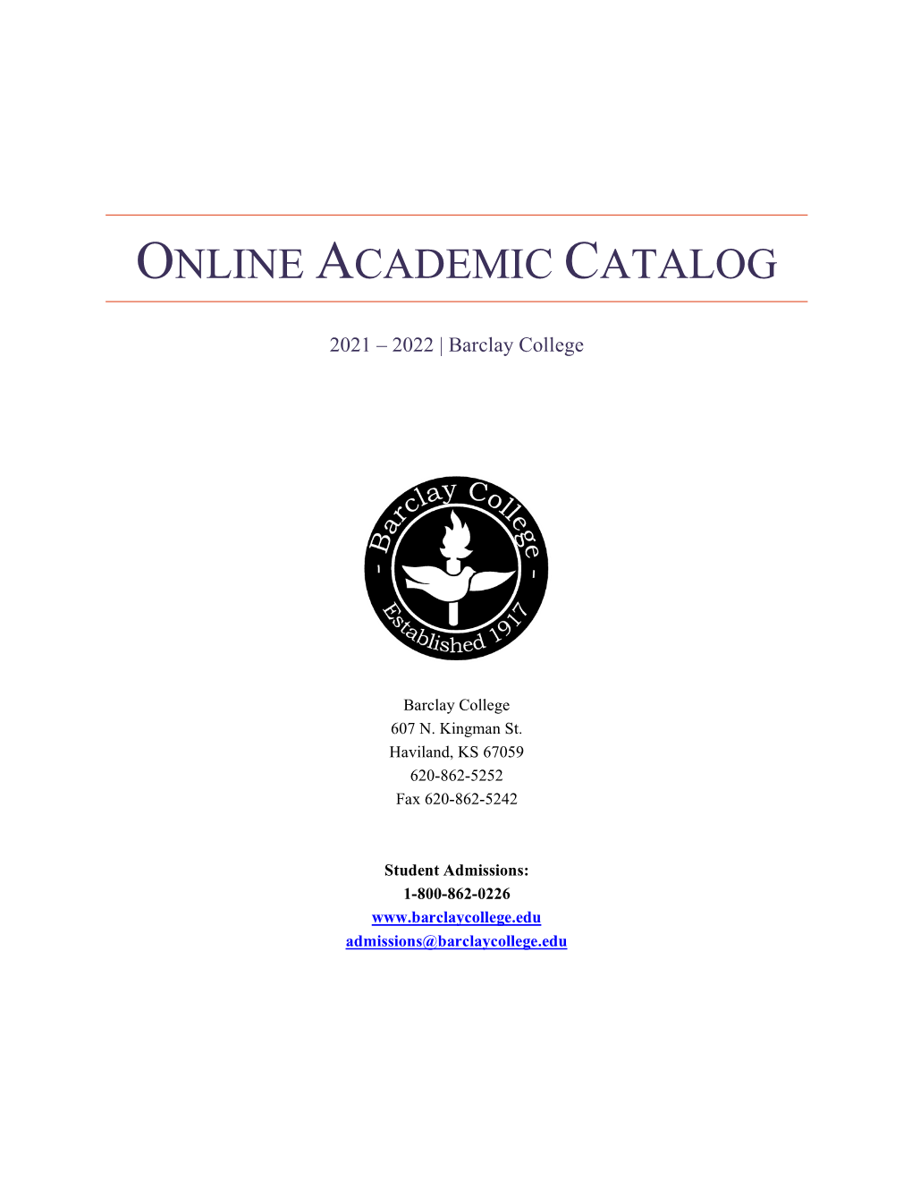 Online Academic Catalog