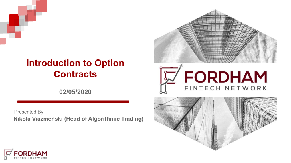 Introduction to Option Contracts