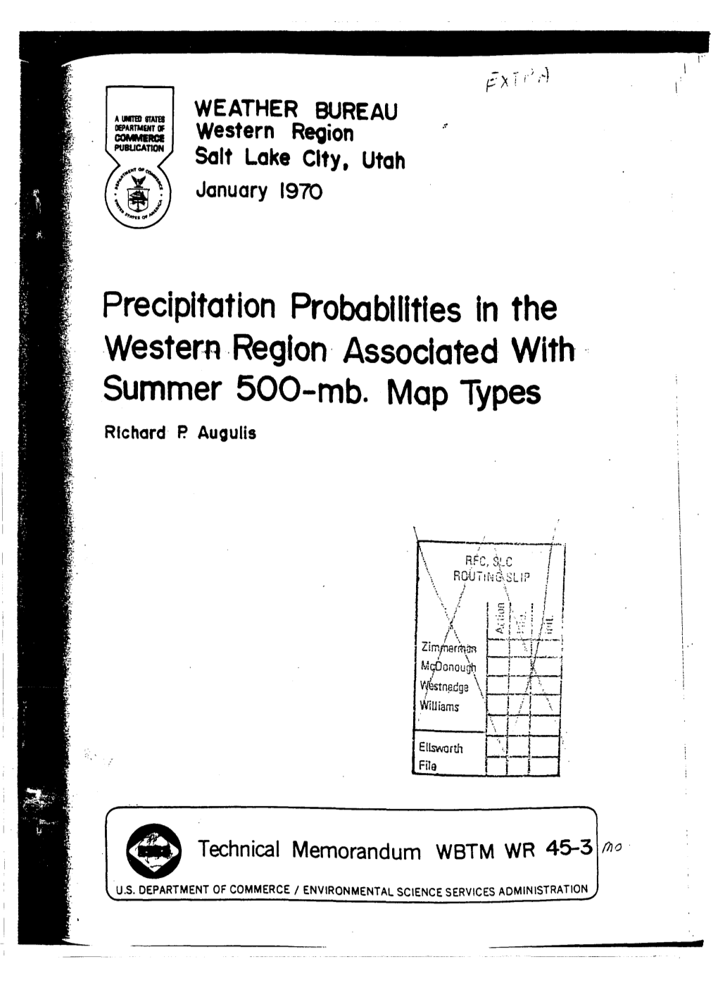 Precipitation Probabilities in the Wester-N .Region· Associated With· ·· Summer 500-Mb