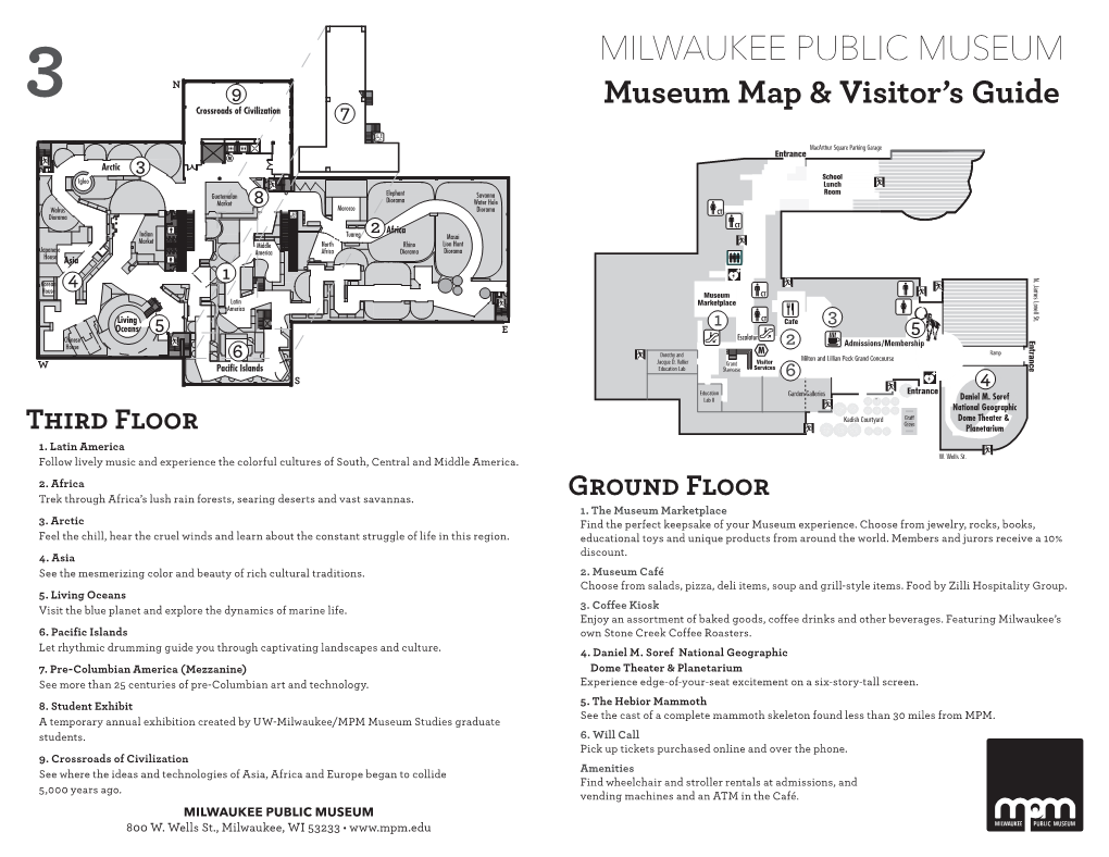 MILWAUKEE PUBLIC MUSEUM Museum Map & Visitor's Guide