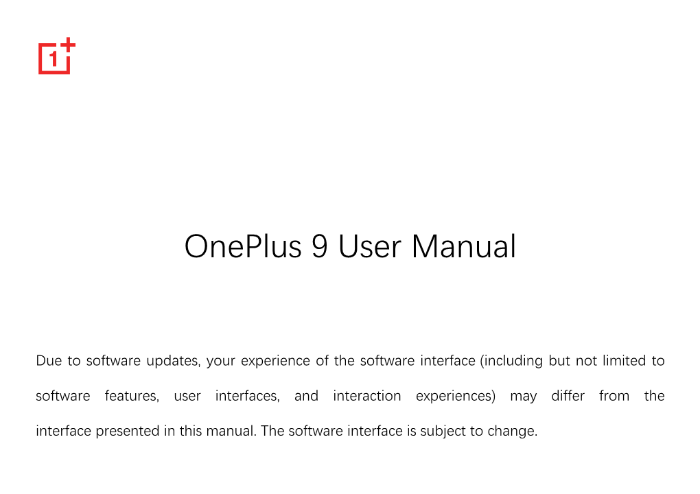 Oneplus 9 User Manual