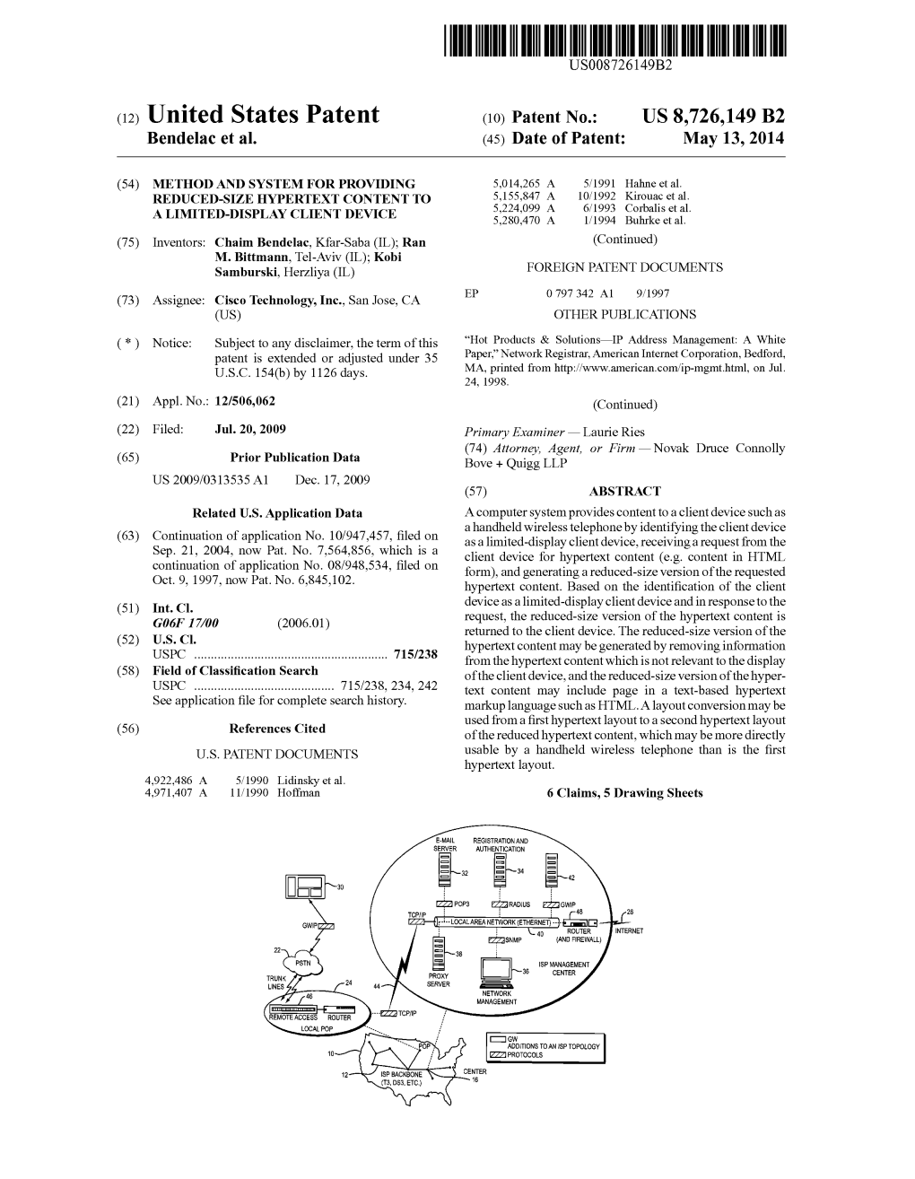 (12) United States Patent (10) Patent No.: US 8,726,149 B2 Bendelac Et Al