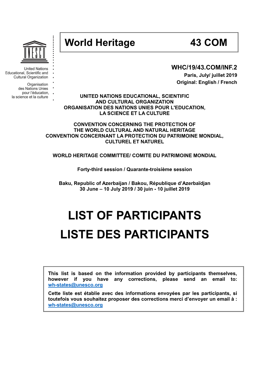 Liste Des Participants