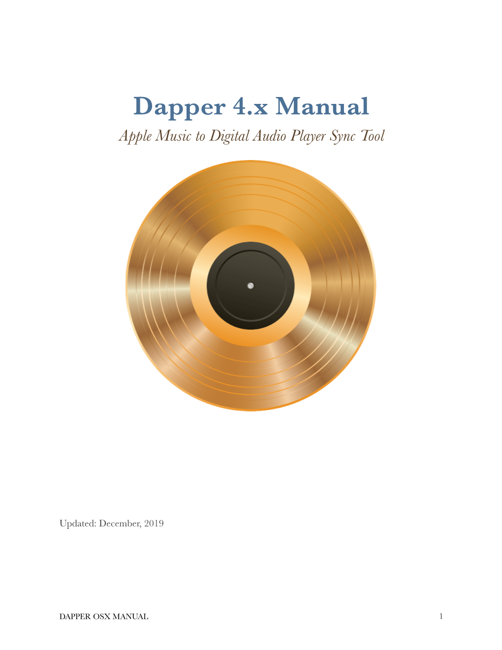 Dapper 4.X Manual Apple Music to Digital Audio Player Sync Tool