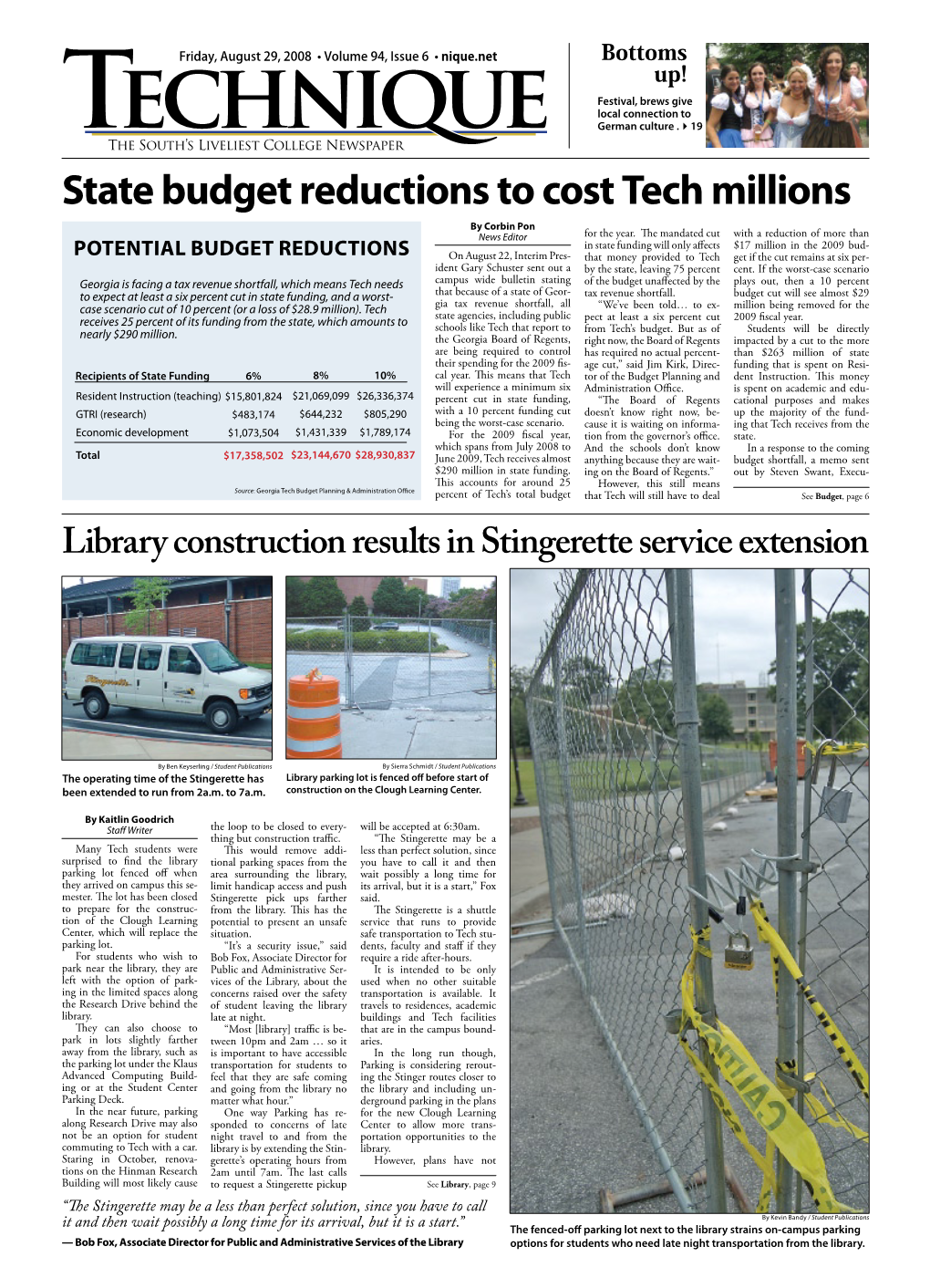 State Budget Reductions to Cost Tech Millions by Corbin Pon News Editor for the Year