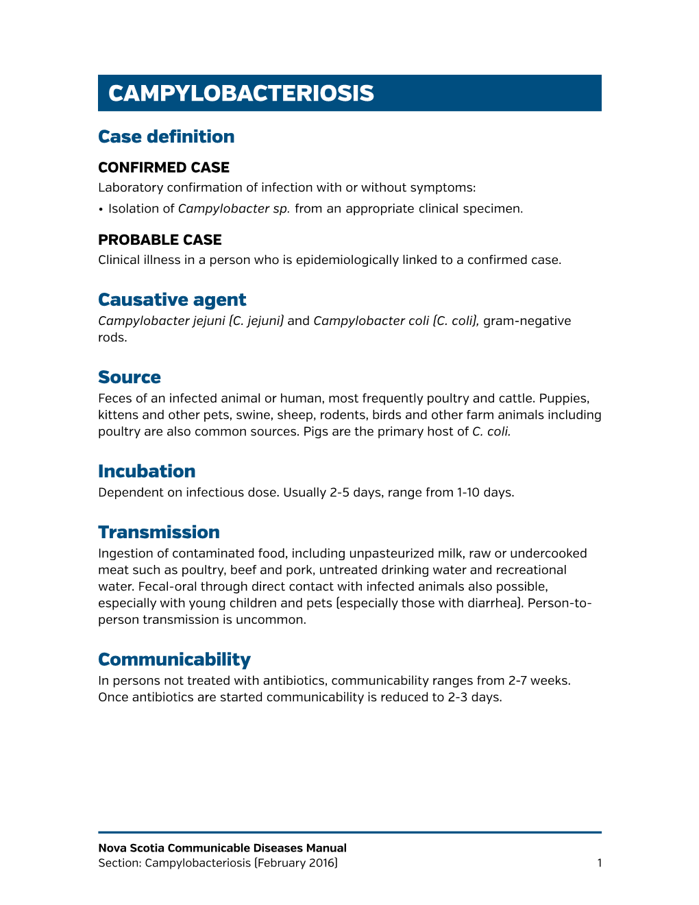 Campylobacteriosis