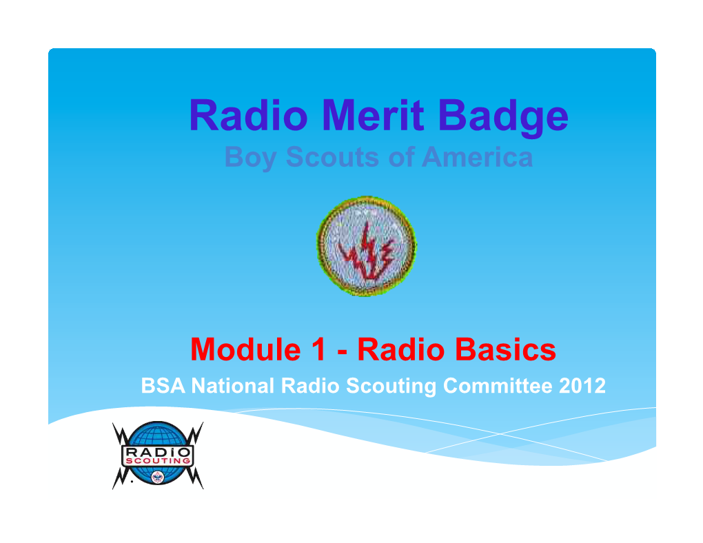 Radio Merit Badge Boy Scouts of America