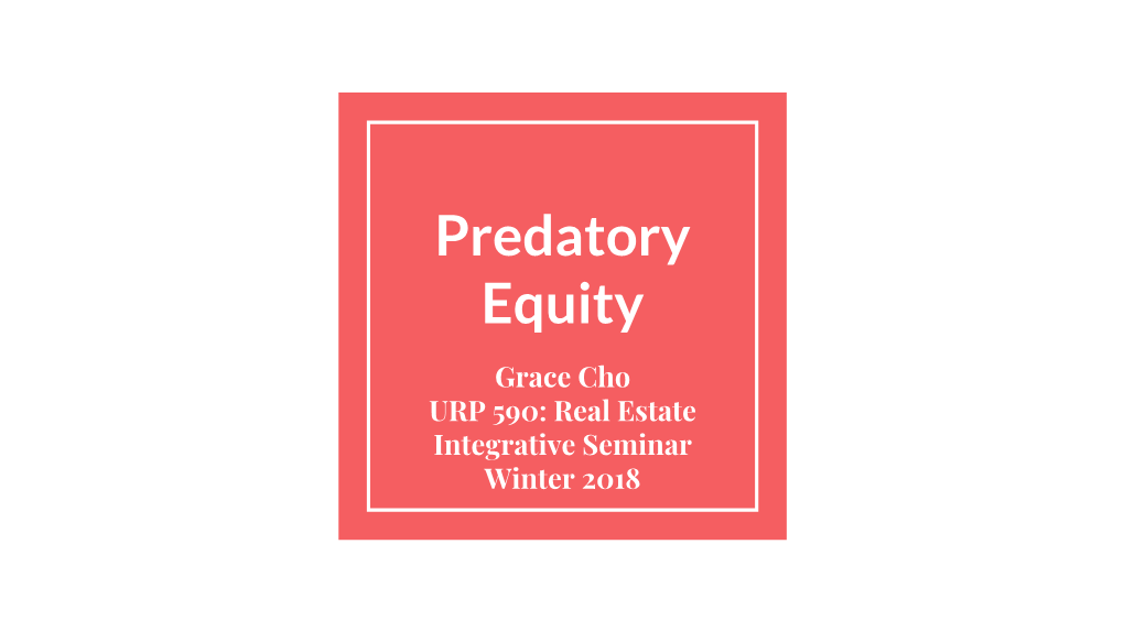 Predatory Equity