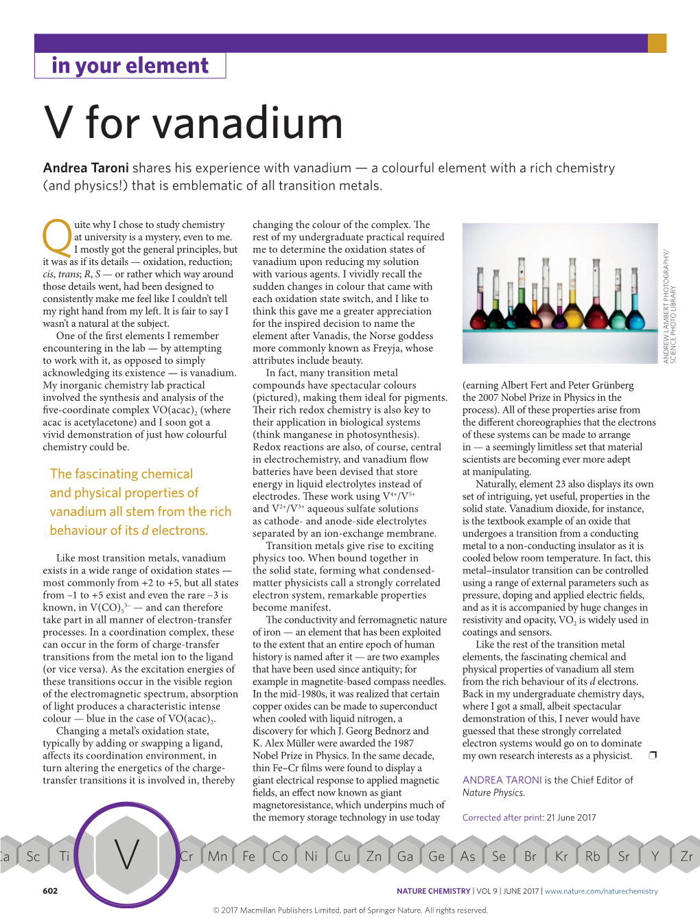 V for Vanadium