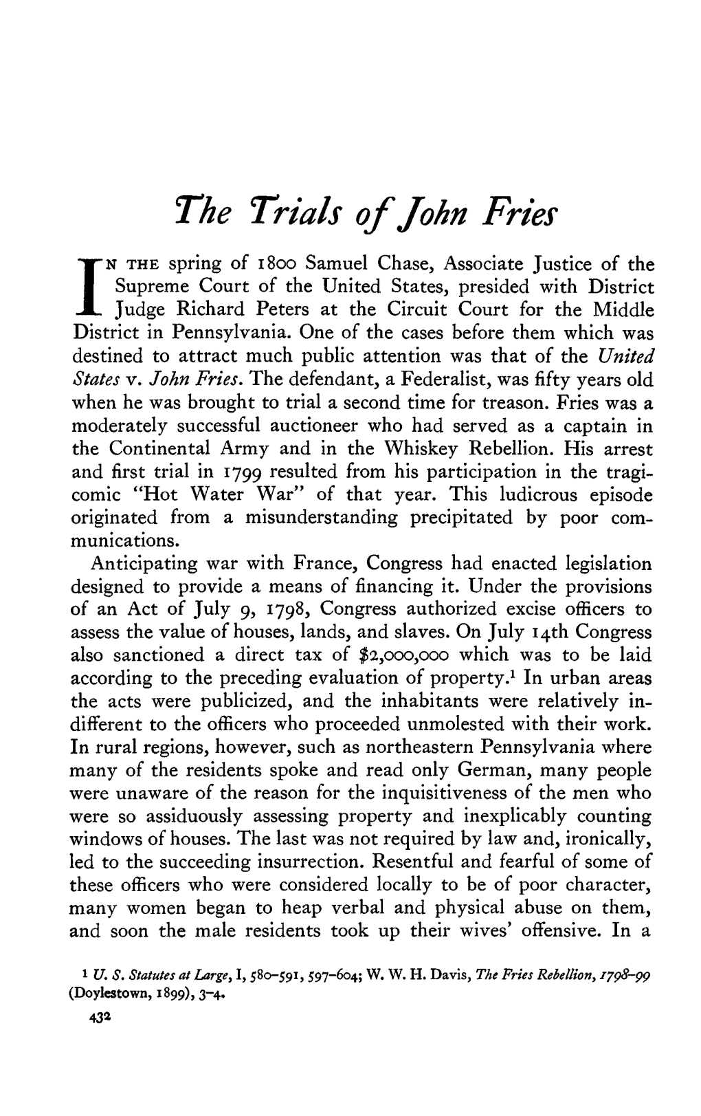 The Trials of John Fries