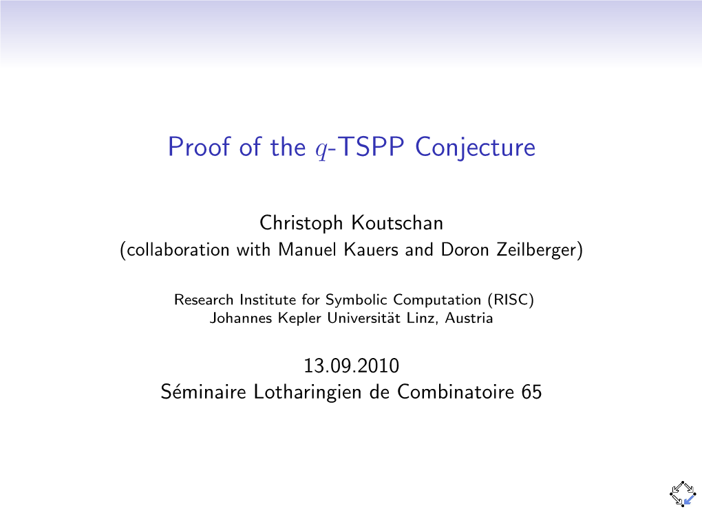 Proof of the Q-TSPP Conjecture