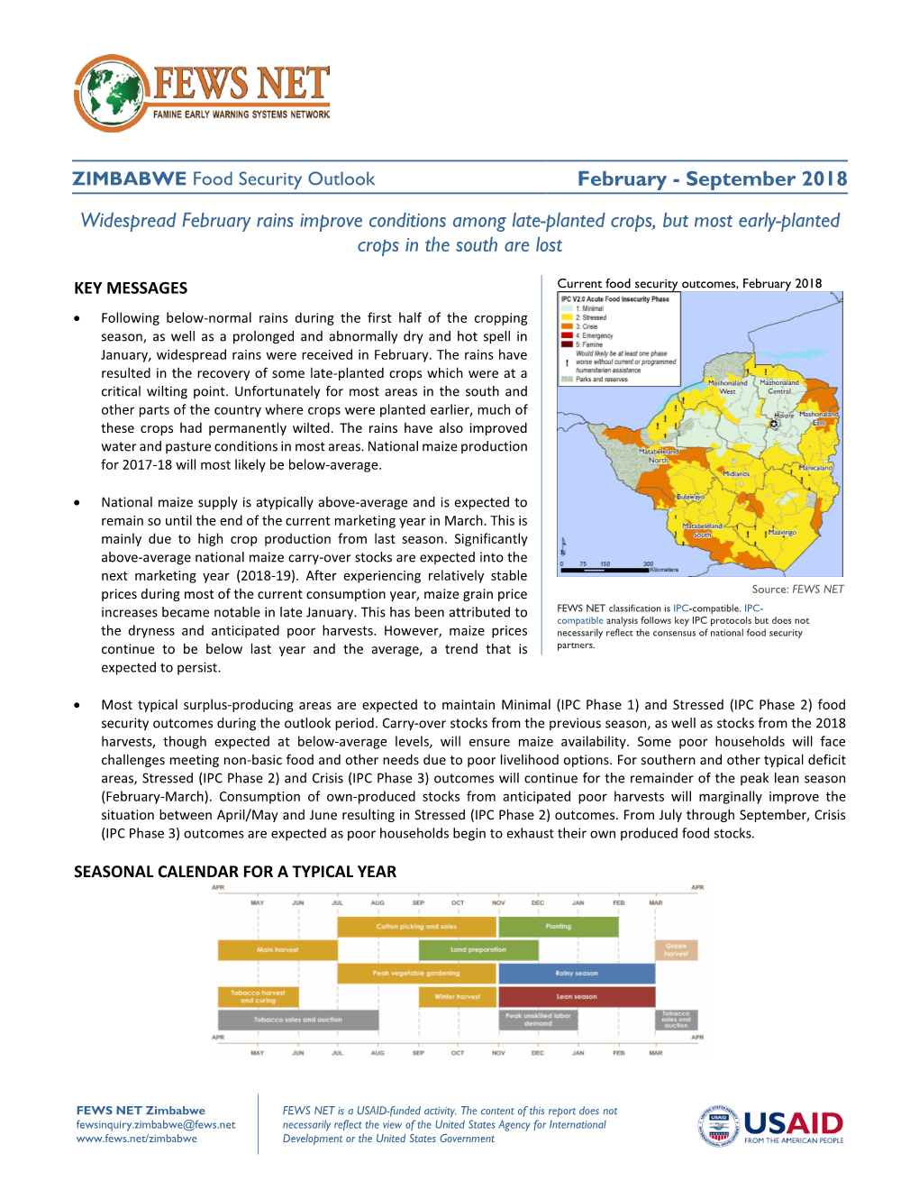 Widespread February Rains Improve Conditions Among Late-Planted Crops, but Most Early-Planted Crops in the South Are Lost