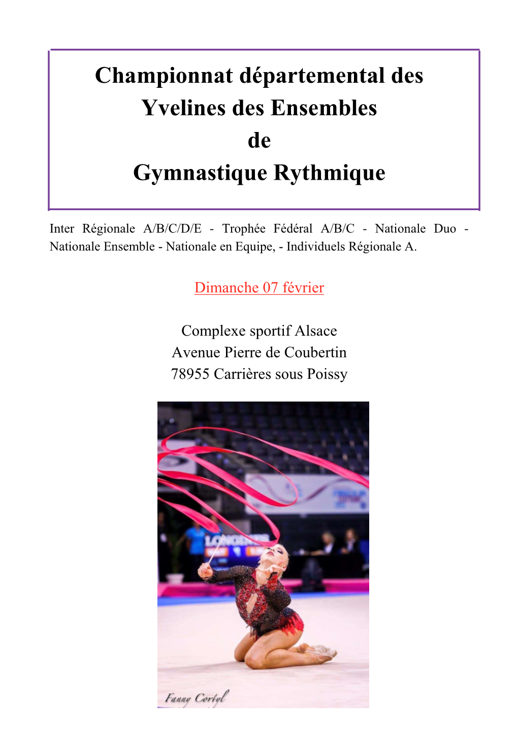 Championnat Départemental Des Yvelines Des Ensembles De Gymnastique Rythmique