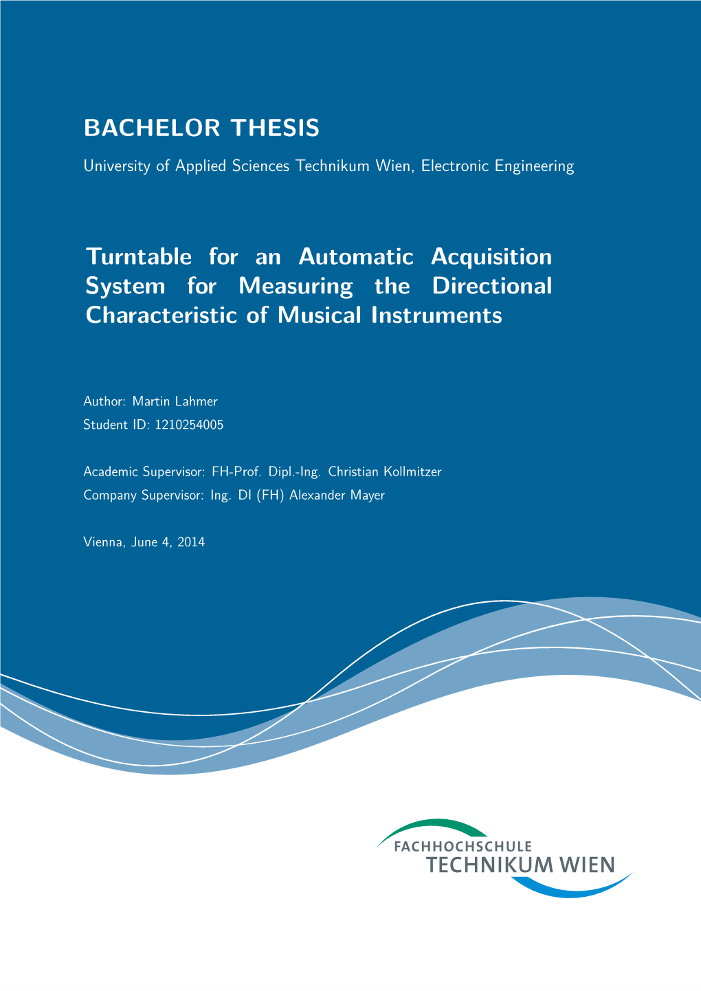 BACHELOR THESIS Turntable for an Automatic Acquisition System For