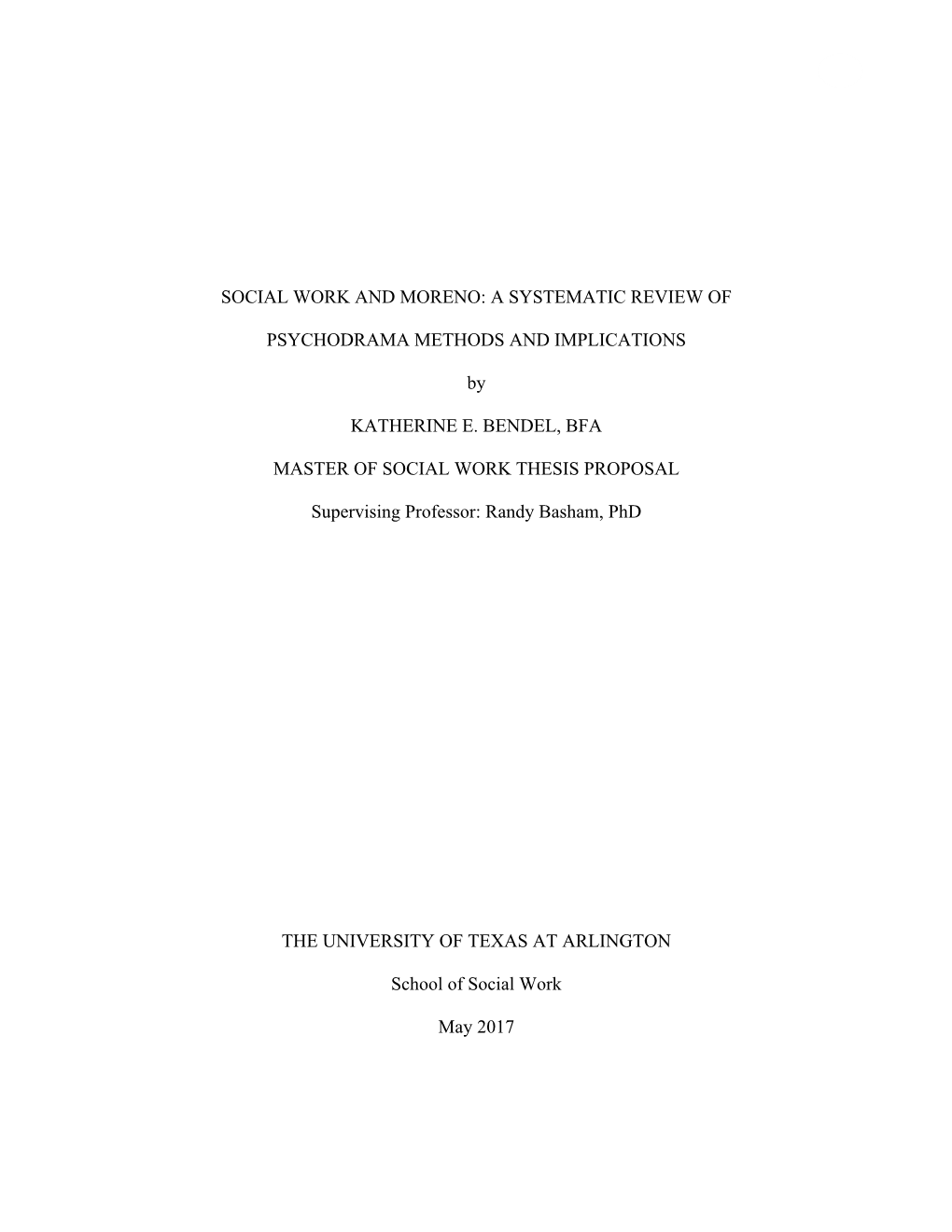 Social Work and Moreno: a Systematic Review Of