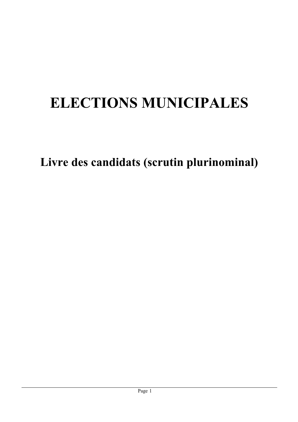 Elections Municipales