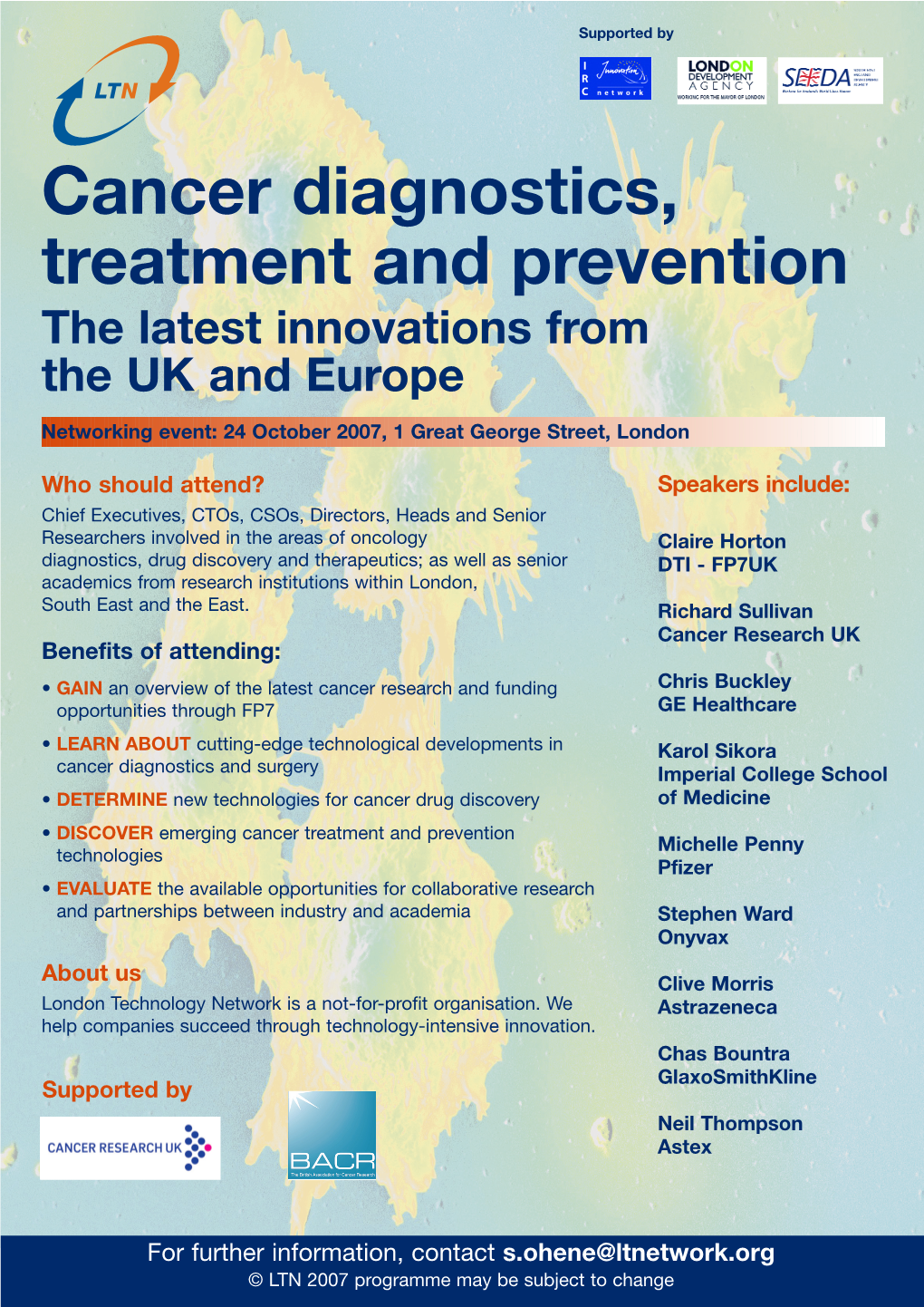 Cancer Diagnostics, Treatment and Prevention the Latest Innovations from the UK and Europe