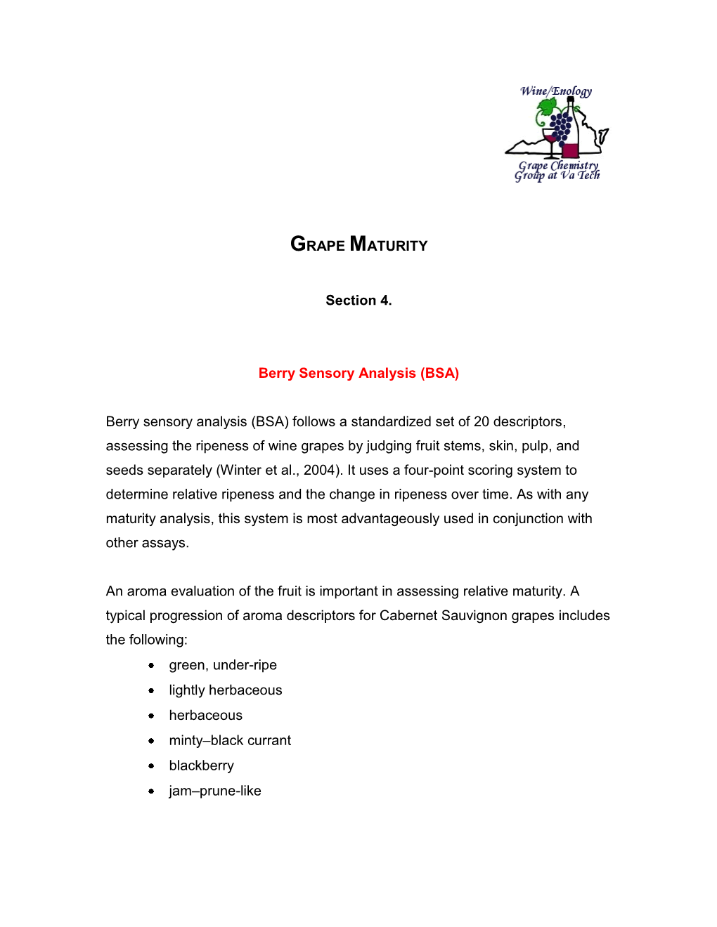 Berry Sensory Analysis (BSA)