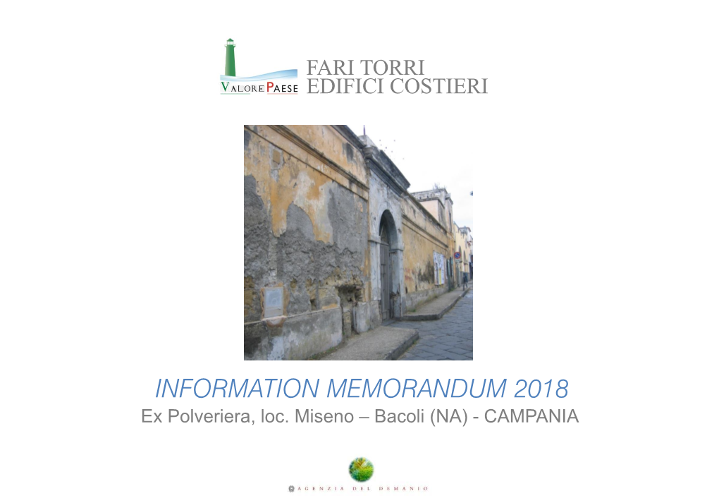 INFORMATION MEMORANDUM 2018 Ex Polveriera, Loc