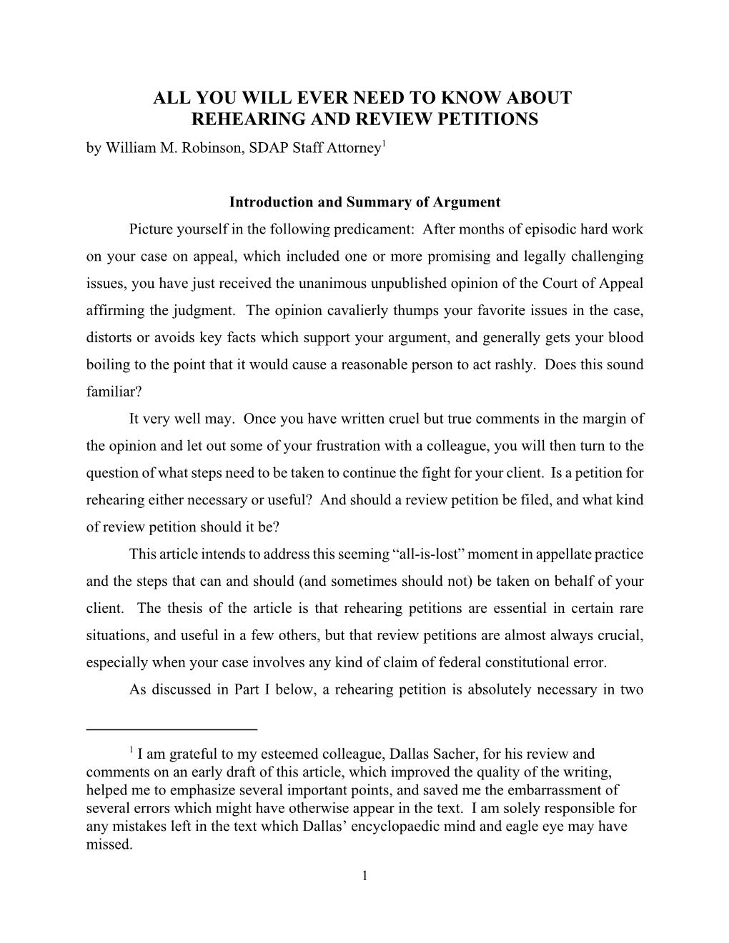YOU WILL EVER NEED to KNOW ABOUT REHEARING and REVIEW PETITIONS by William M