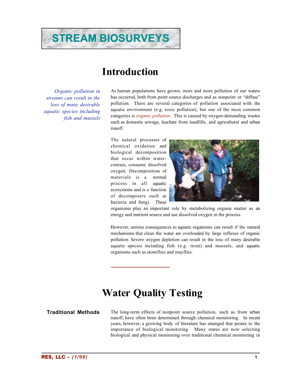 Introduction Water Quality Testing