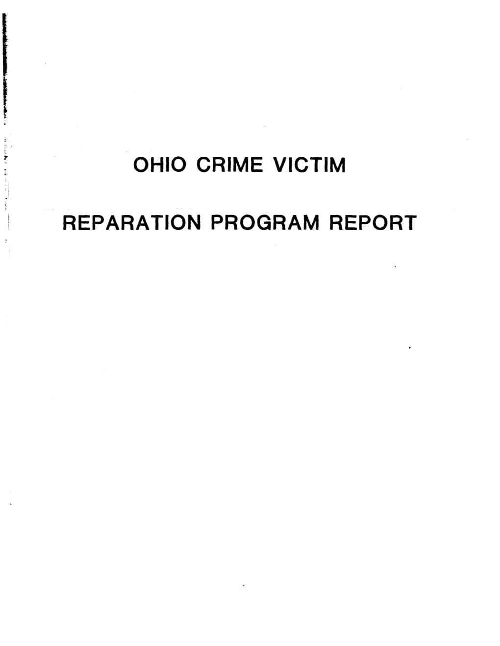 Ohio Crime Victim Reparation Program Report