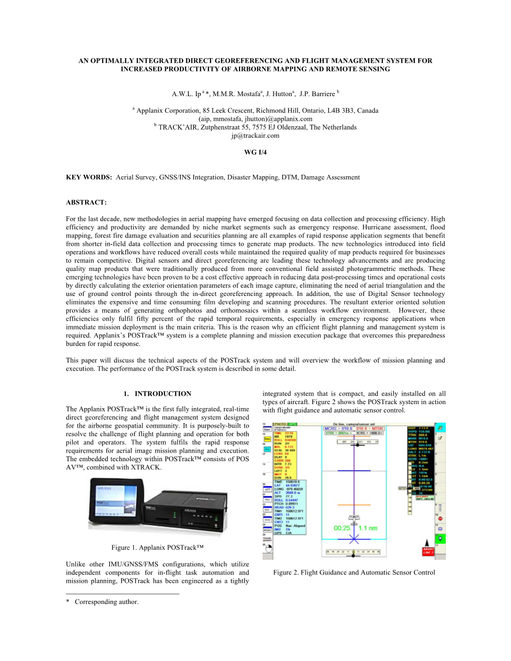 An Optimally Integrated Direct Georeferencing and Flight Management System for Increased Productivity of Airborne Mapping and Remote Sensing