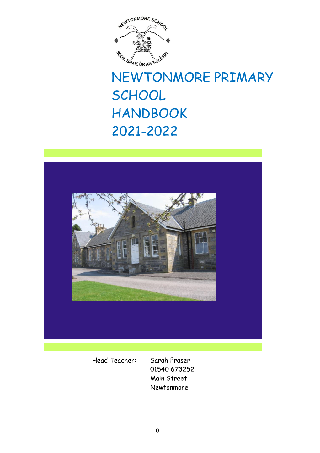 Newtonmore Primary School Handbook 2021-2022