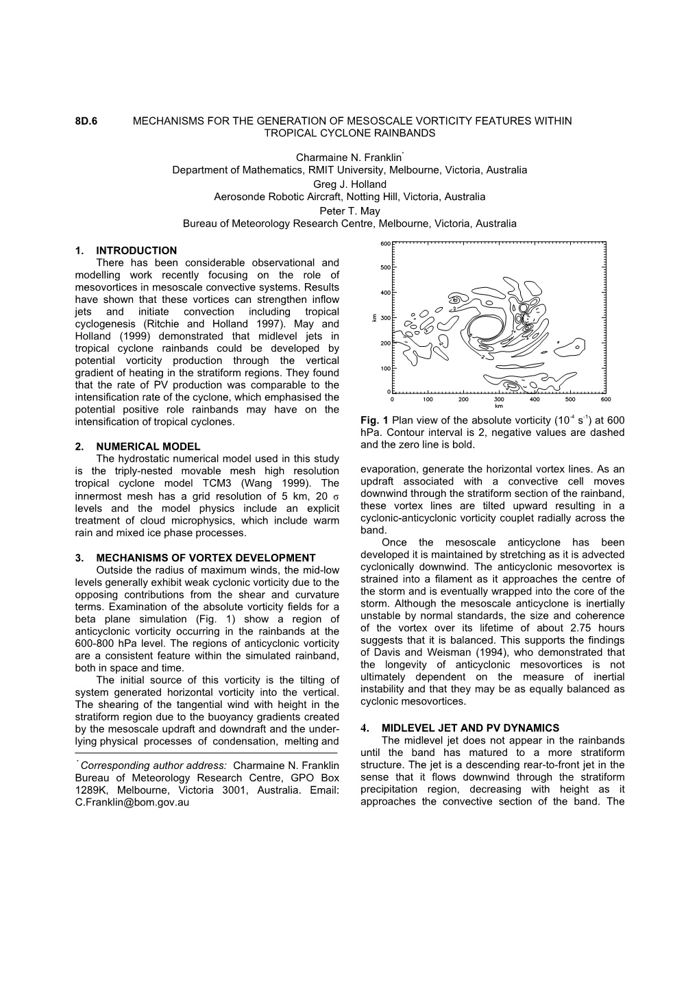 8D.6 Mechanisms for the Generation of Mesoscale Vorticity Features Within Tropical Cyclone Rainbands