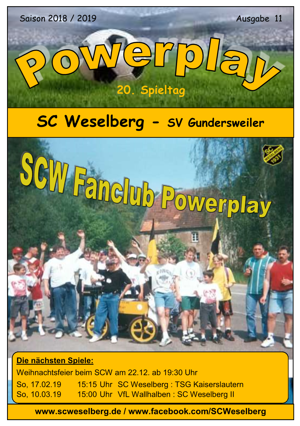 20. Spieltag SC Weselberg