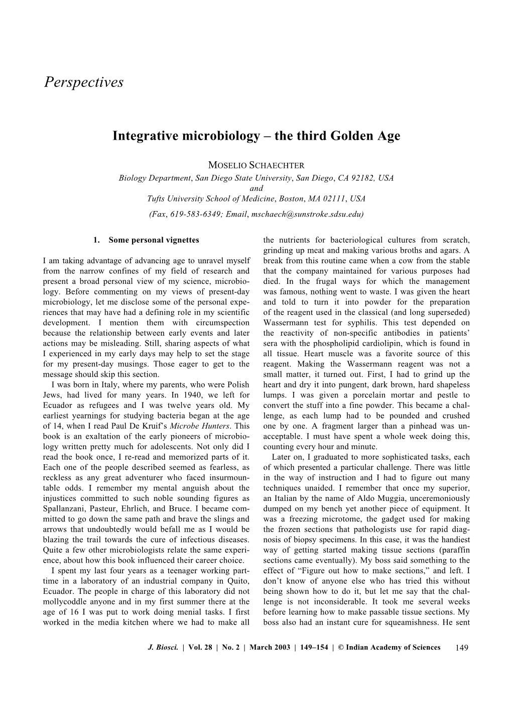 Integrative Microbiology —