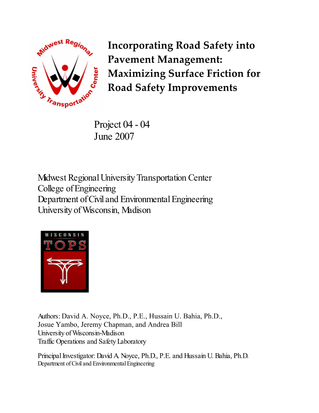 Maximizing Surface Friction for Road Safety Improvements Project 04