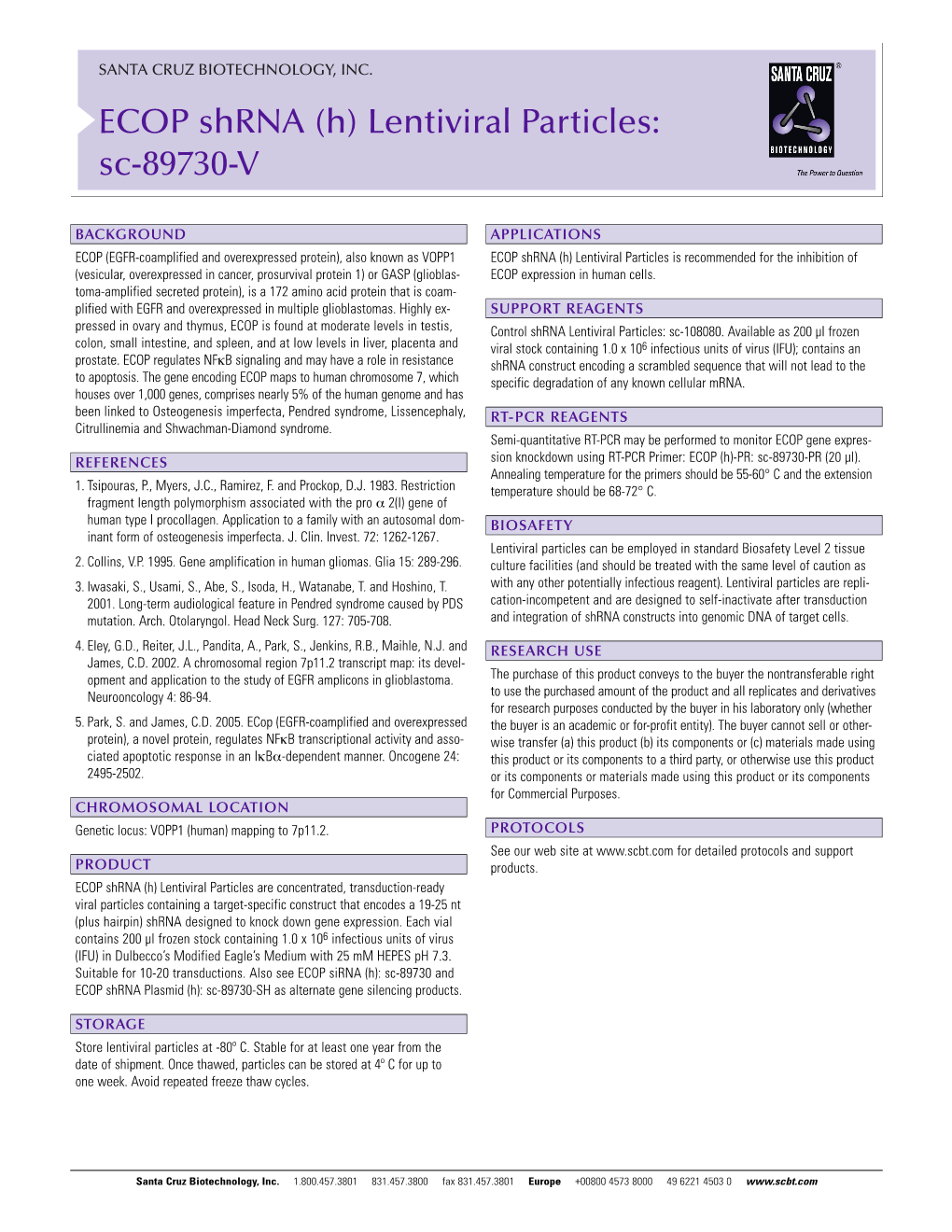 ECOP Shrna (H) Lentiviral Particles: Sc-89730-V