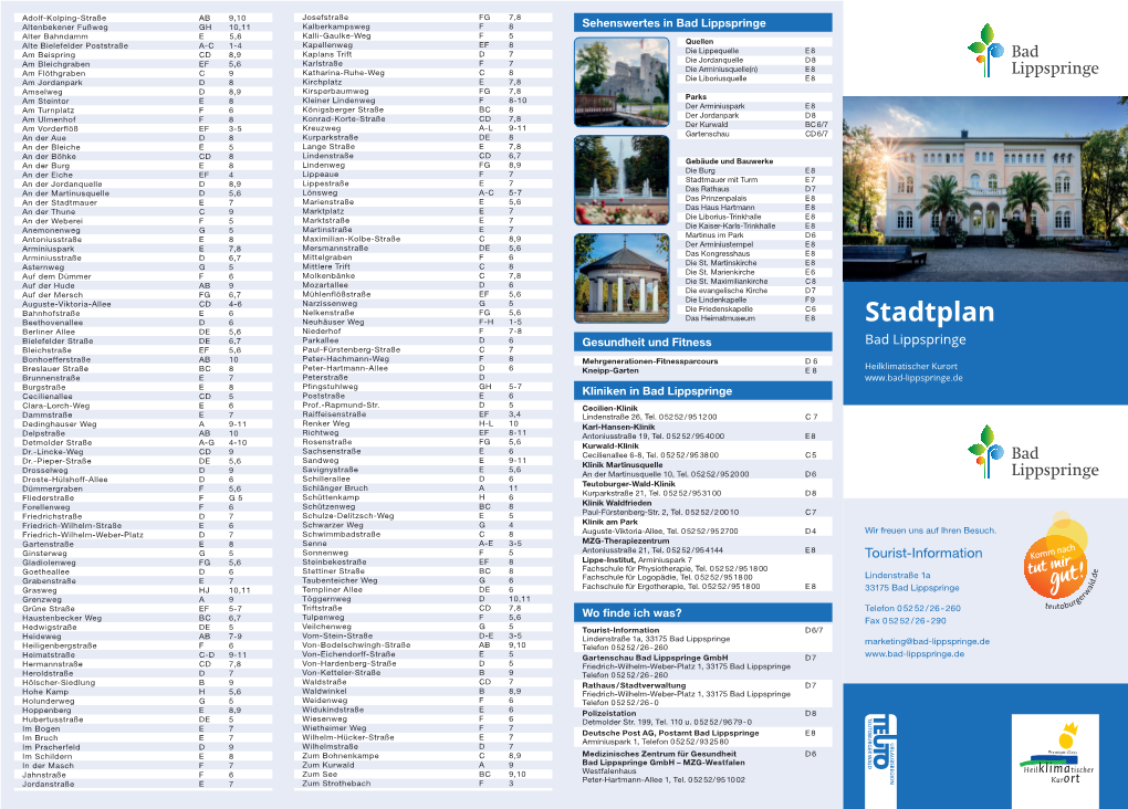 Stadtplan Bad Lippspringe