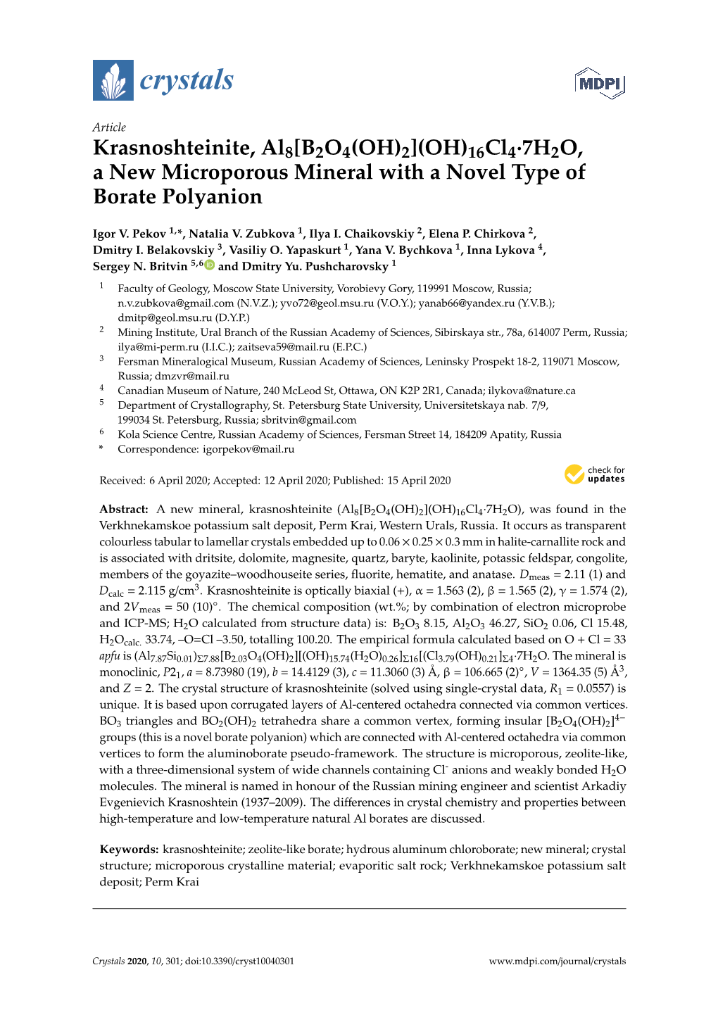 16Cl47h2o, a New Microporous Mineral with a Novel Type Of