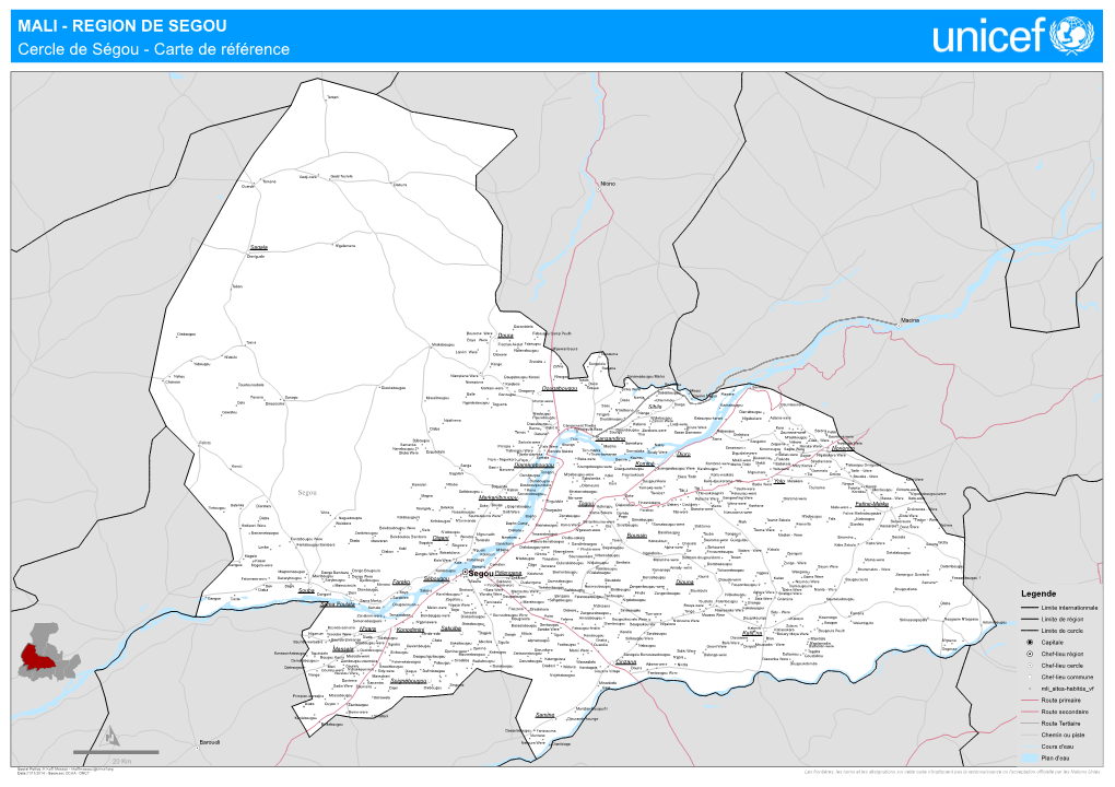 MALI - REGION DE SEGOU Cercle De Ségou - Carte De Référence