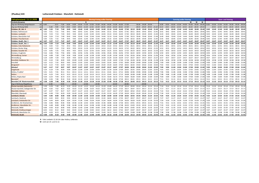 [Plusbus] 420 Lutherstadt Eisleben - Mansfeld - Hettstedt