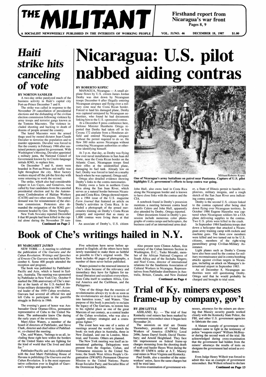 Nicaragua's War Front Pages 8, 9