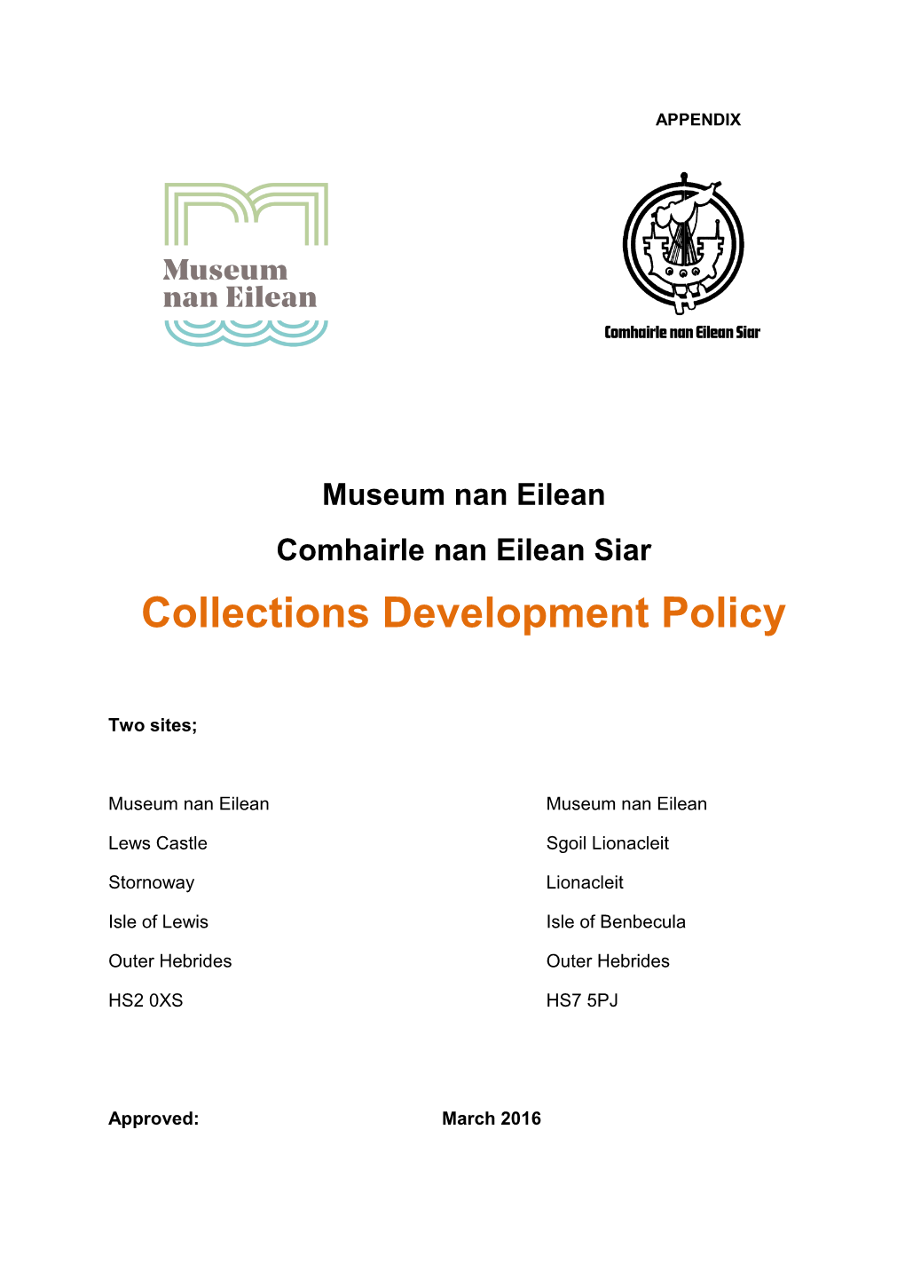 Collections Development Policy