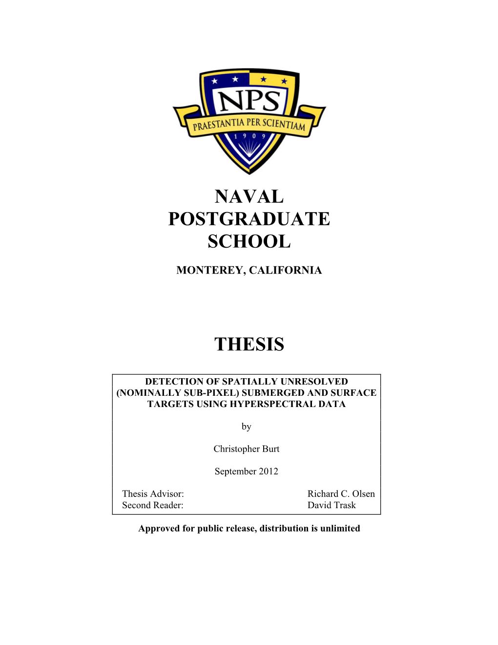 Naval Postgraduate School Thesis